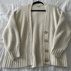American Eagle oversized white cardigan